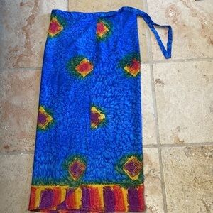 Vintage Wrap skirt Women’s S-L free Size Tropical beach Boho Hippie Hawaiian